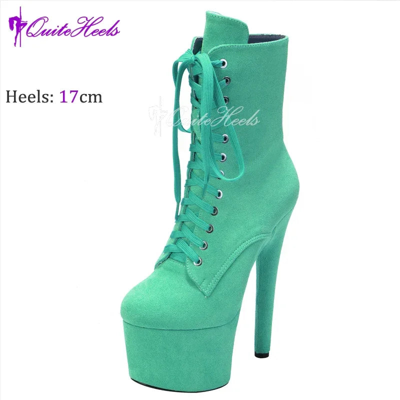 Faux Suede 17cm Pole Dance Shoes - Empire P.E