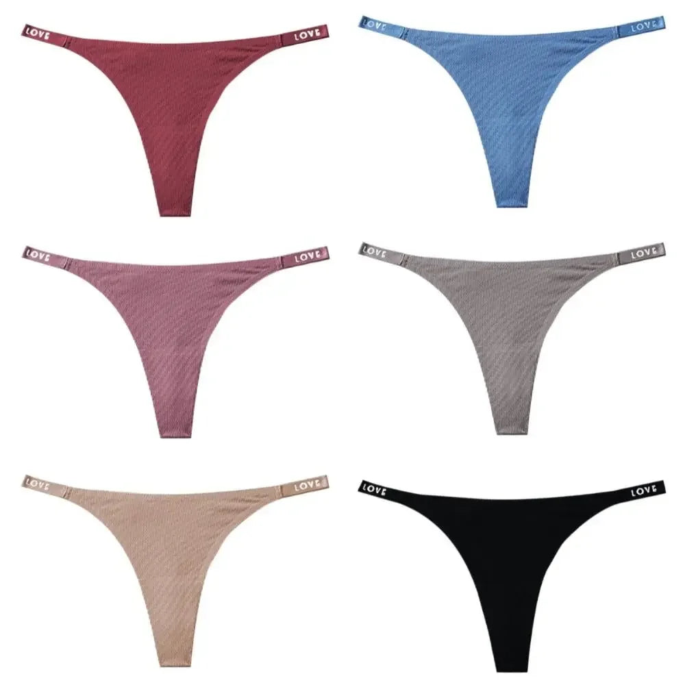 Sweet Solid Color Ice Silk Panties Low Waist Cotton Crotch Lingerie - Empire P.E