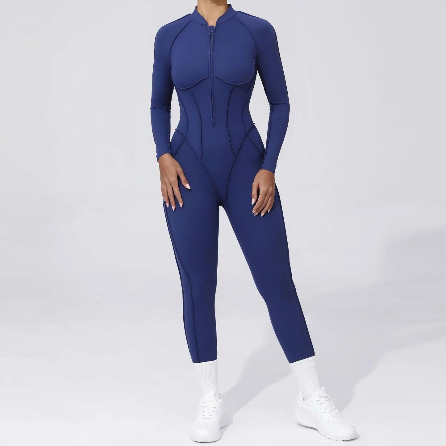 Pad Yoga Jumpsuit Short Sleeve Zipper Sports Wear Gym Fitness - Empire P.E