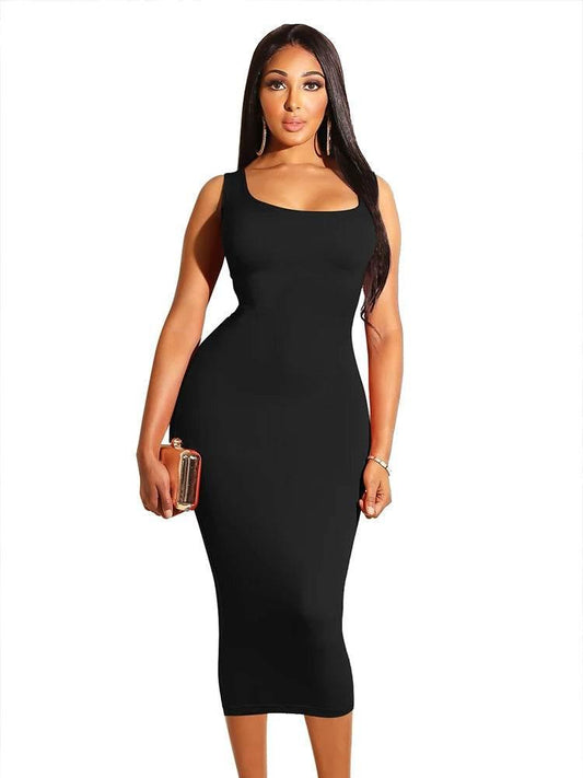Summer Casual Sexy Square Neck Sleeveless Women's Dress - Empire P.E