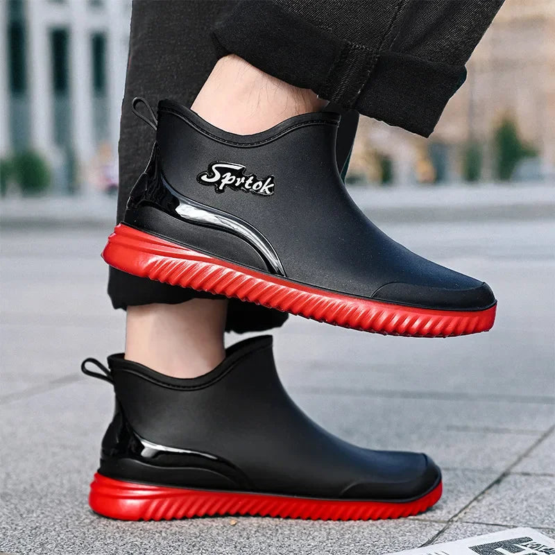 Men's Ankle Rain Boots Slip On Waterproof Shoes - Empire P.E