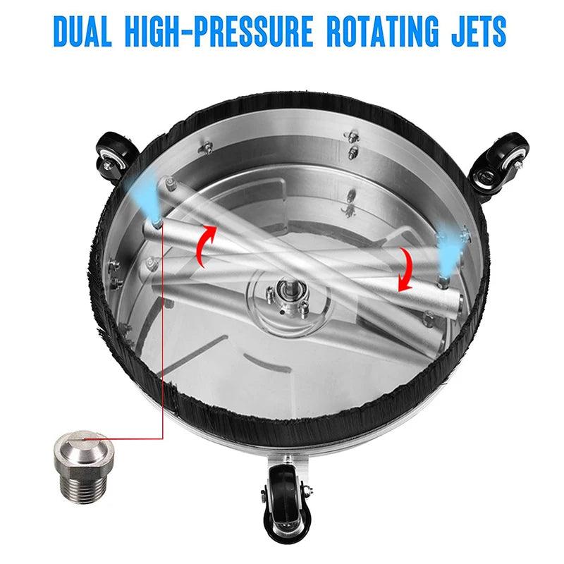 4000 PSI High Pressure Washer Surface Cleaner 15" Road Cleaner Stainless Steel Power Washer Accessory for Driveways Sidewalks - Empire P.E