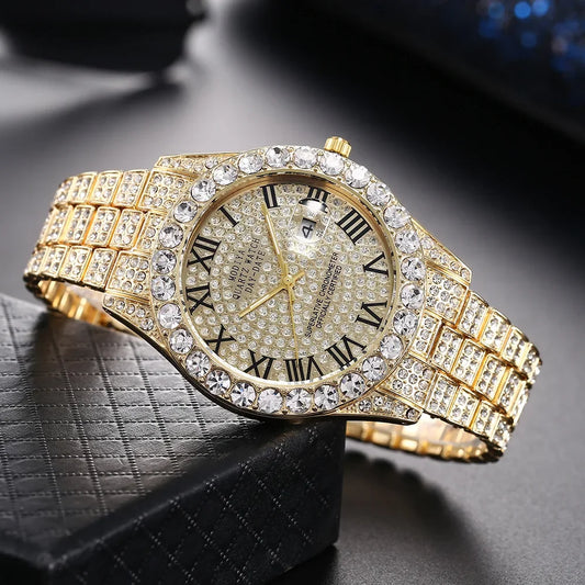 Luxury Classic Golden Men's Steel Strap - Empire P.E