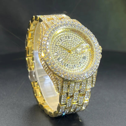 Men's Luxury Gold Hip Hop Diamond Quartz Watches