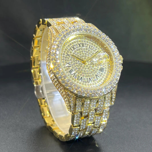Men's Luxury Gold Hip Hop Diamond Quartz Watches