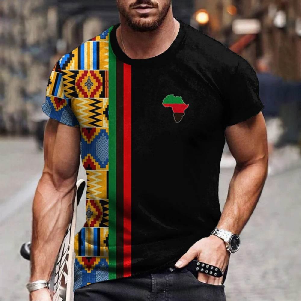 Men’s T Shirt Ethnic Tribal Dashiki T-Shirts African Patterns 3D Print Men Short Sleeve 0 Neck Harajuku Y2k Tees Tops Clothing - Empire P.E