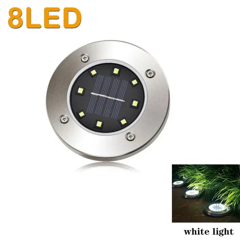 8/20LED Solar Power Disk Light Outdoor Garden Solar Underground Light - Empire P.E