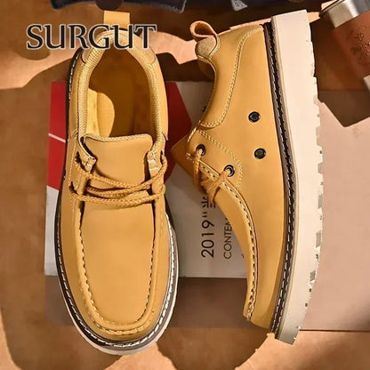 Men Retro Casual Leather Flats 2025