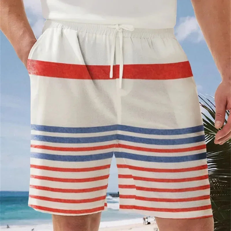 Men's Sweat Shorts Beach Shorts Terry Shorts Drawstring Elastic Waist 3D Print Graphic Plaid Stripe Breathable Soft Short Daily - Empire P.E