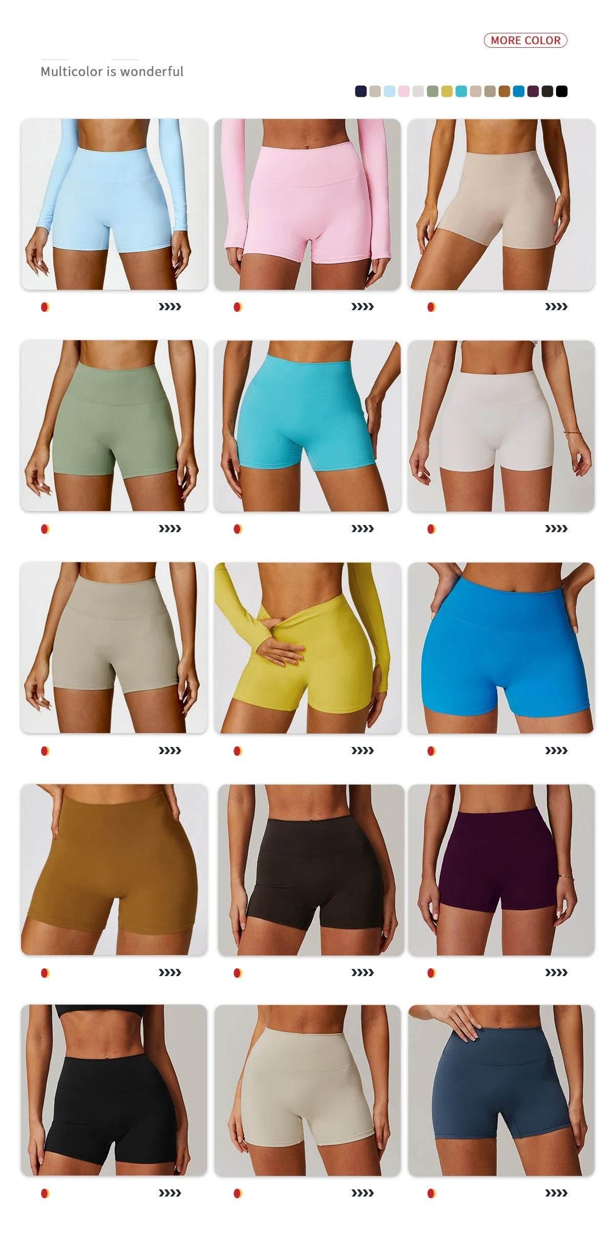 New Women Yoga Shorts High Waist Beautiful Buttocks Gym Sexy Feel V-shaped Shorts Sports Fitness Tights Push up Run Leggings - Empire P.E