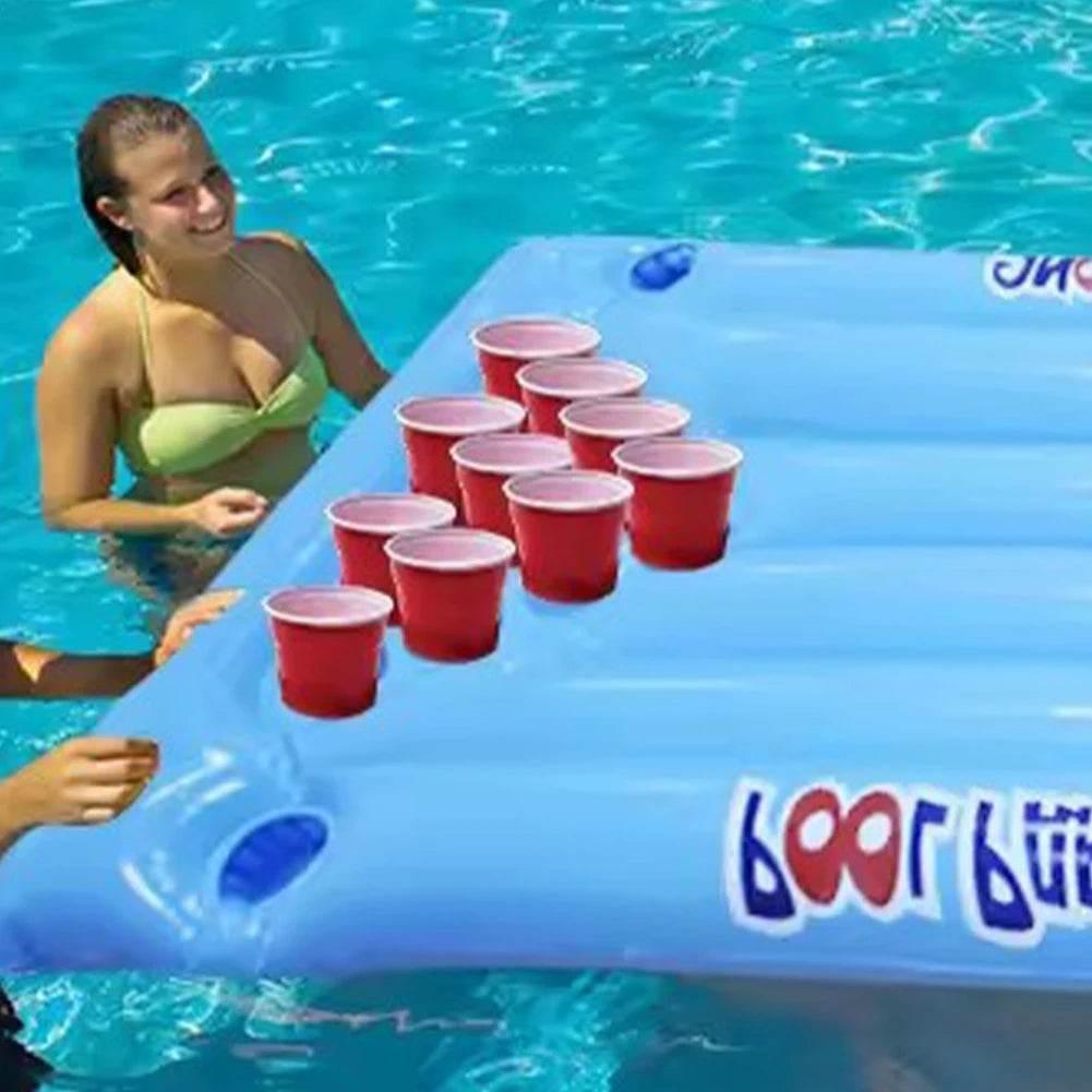 Swimming Pool Float Beer Pong Table Bar Tray Inflatable Cup Holder Swimming Pool Game Table Float Pool Games Pool Accessories - Empire P.E