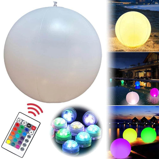16 Colors Floating Pool Lights 90cm Large Inflatable Pool Beach Ball For Water Pool Party Outdoor Balloon LED Garden Ball Light - Empire P.E
