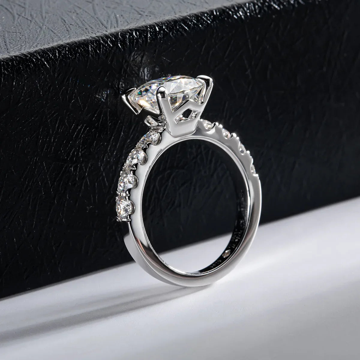 3.5 Carat Moissanite Diamond Engagement Ring S925 Silver Round - Empire P.E
