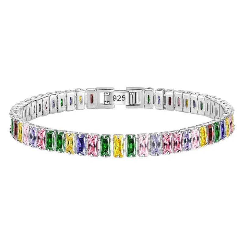 3mm 4mm D Color Moissanite Tennis Bracelet Full Diamond GRA 925 Sterling Silver - Empire P.E