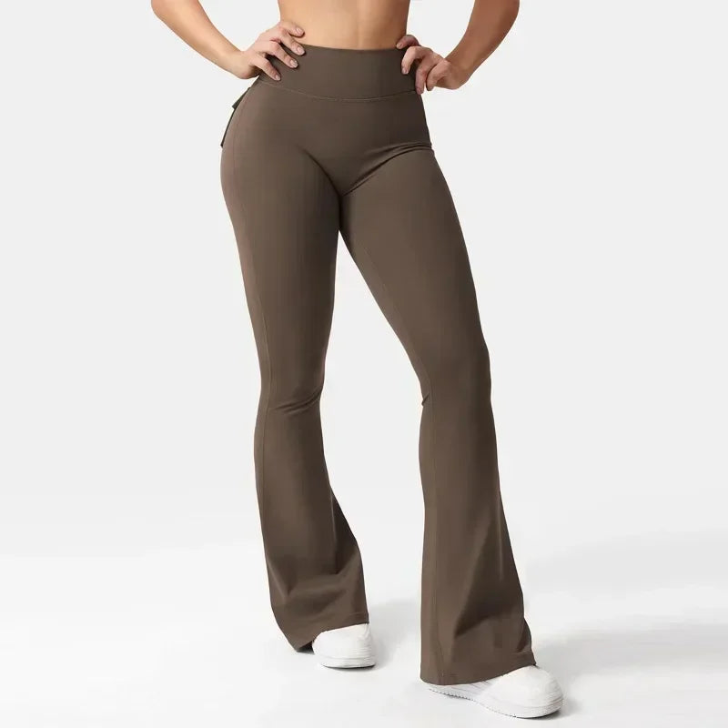 Fitness Yoga Leggings for Women Pocket Scrunched Gym Leggings High Waist Butt Liftting Tights Sexy Booty Shorts Bell-bottoms - Empire P.E