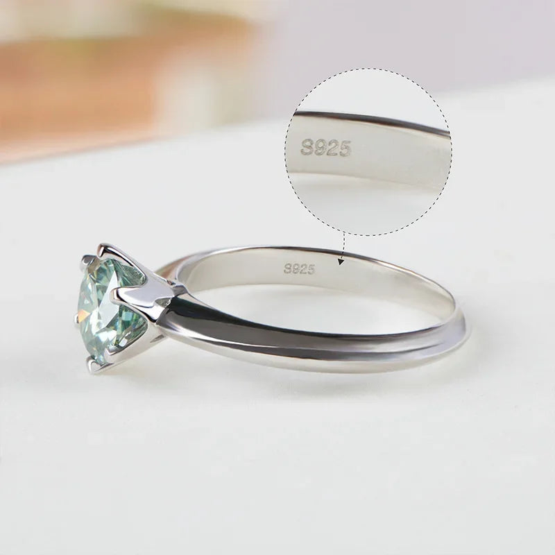 GRA Certified Moissanite Ring VVS1 Lab Diamond Solitaire Ring - Empire P.E