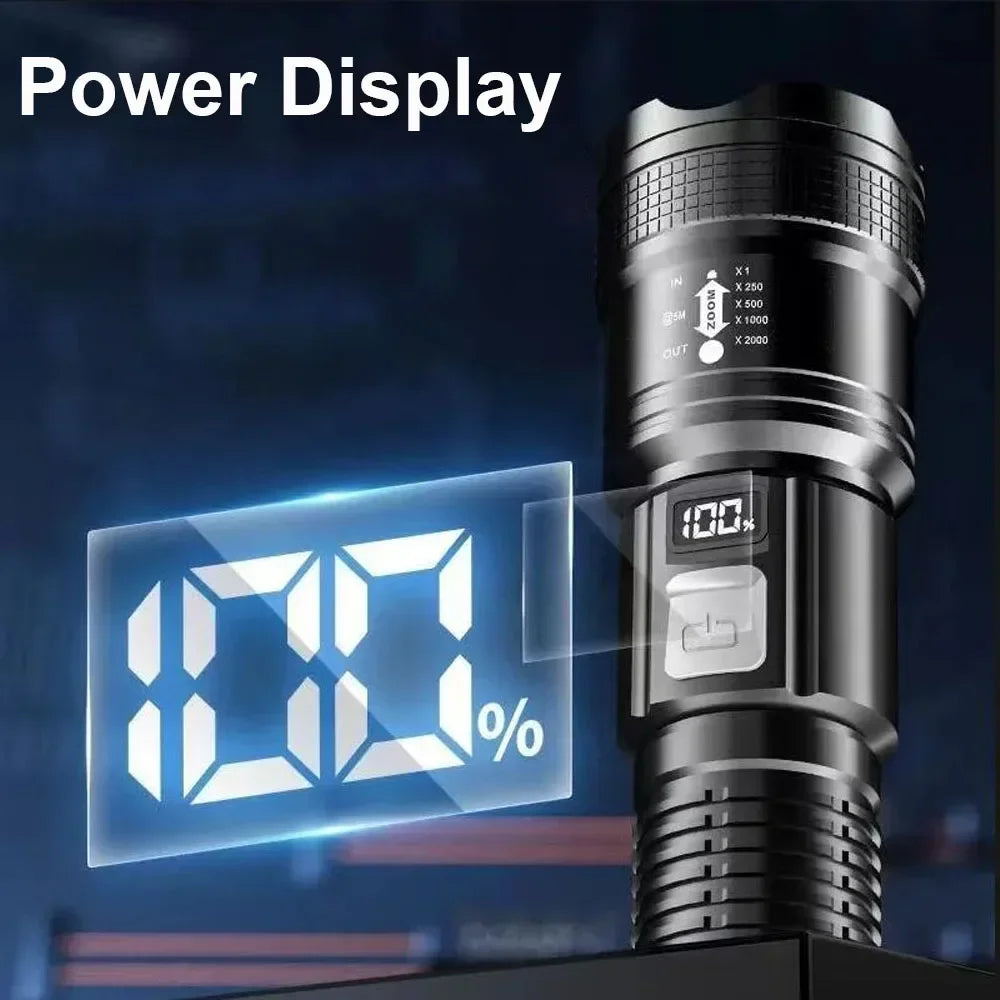 Super Bright Flashlight USB Rechargeable LED Long Range Tactical Torch