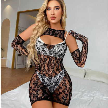 Night Dress Fishnet Hot Erotic Mini Dress Lingerie - Empire P.E