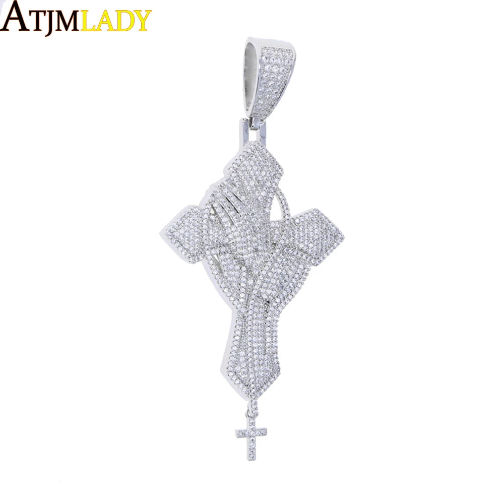 Iced Out Cross Pendant Necklace