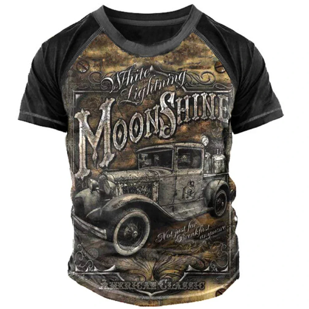 Men Vintage Motorcycle T Shirt 3d Print - Empire P.E