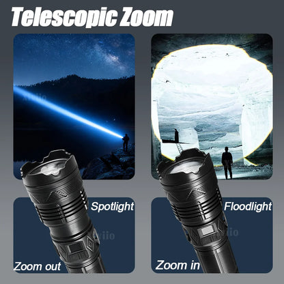 Most Powerful LED Flashlight USB Rechargeable Tactical Torch Light