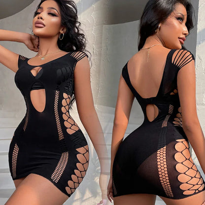 Night Dress Fishnet Hot Erotic Mini Dress Lingerie - Empire P.E