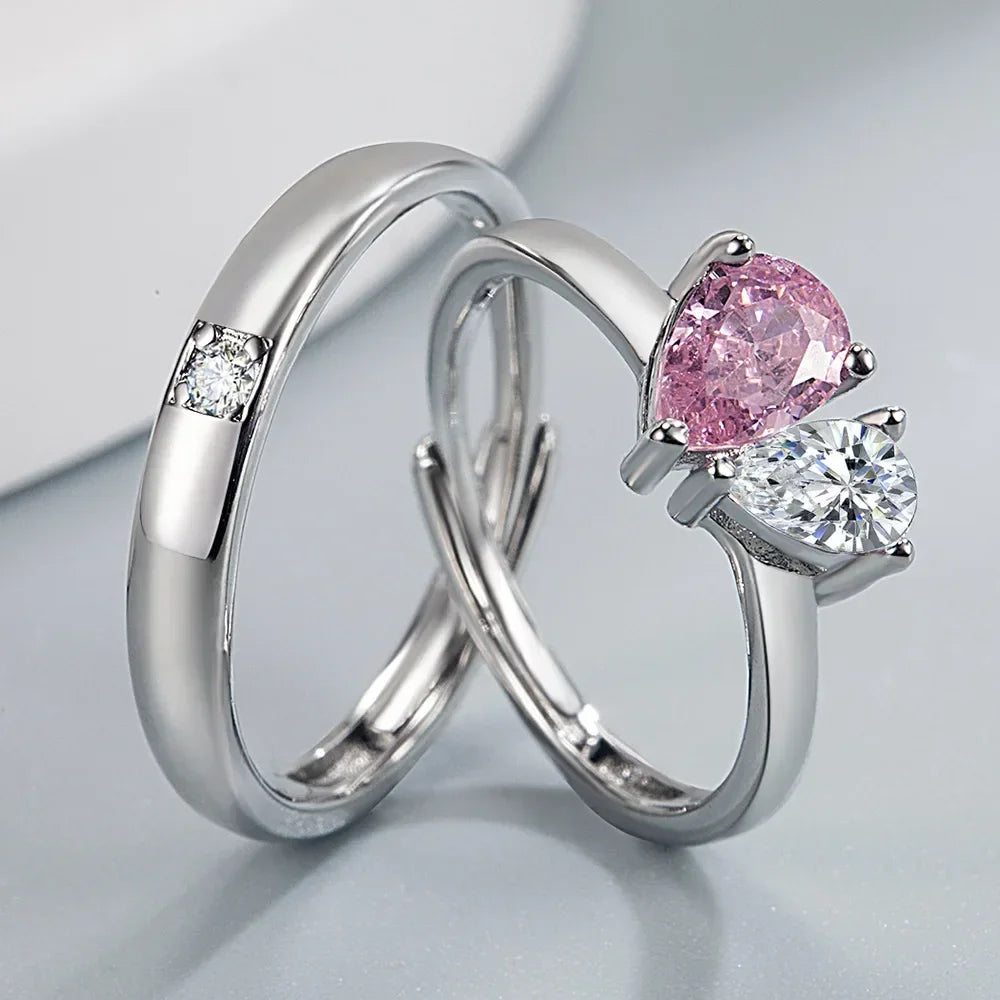 NEW 925 Sterling Silver Moissanite Diamond Couple Rings - Empire P.E