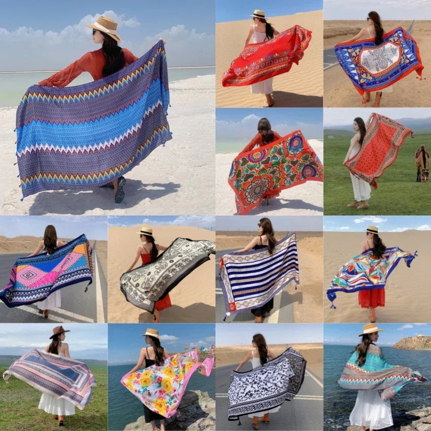 Women Bikini Large Sarong Wrap Scarf Brazilian Swimsuit Bathing Cover-ups
