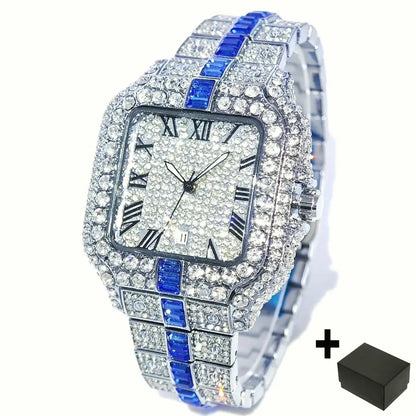 Hot Fashion Full Diamond Hip Hop Iced Out Bling Watch
