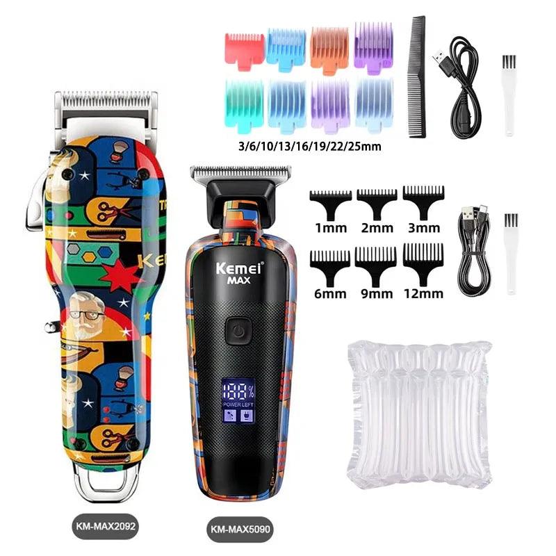 Kemei Rechargeable Graffiti Pattern Electric Hair Clipper Professional - Empire P.E