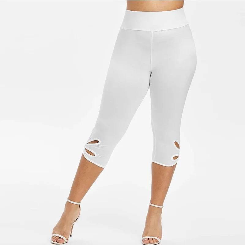Women's Plus-Size Stretch Essential Legging Summer Elastic Waist Seamless Casual Leggings Short Pants Capri Leggins Mujer - Empire P.E