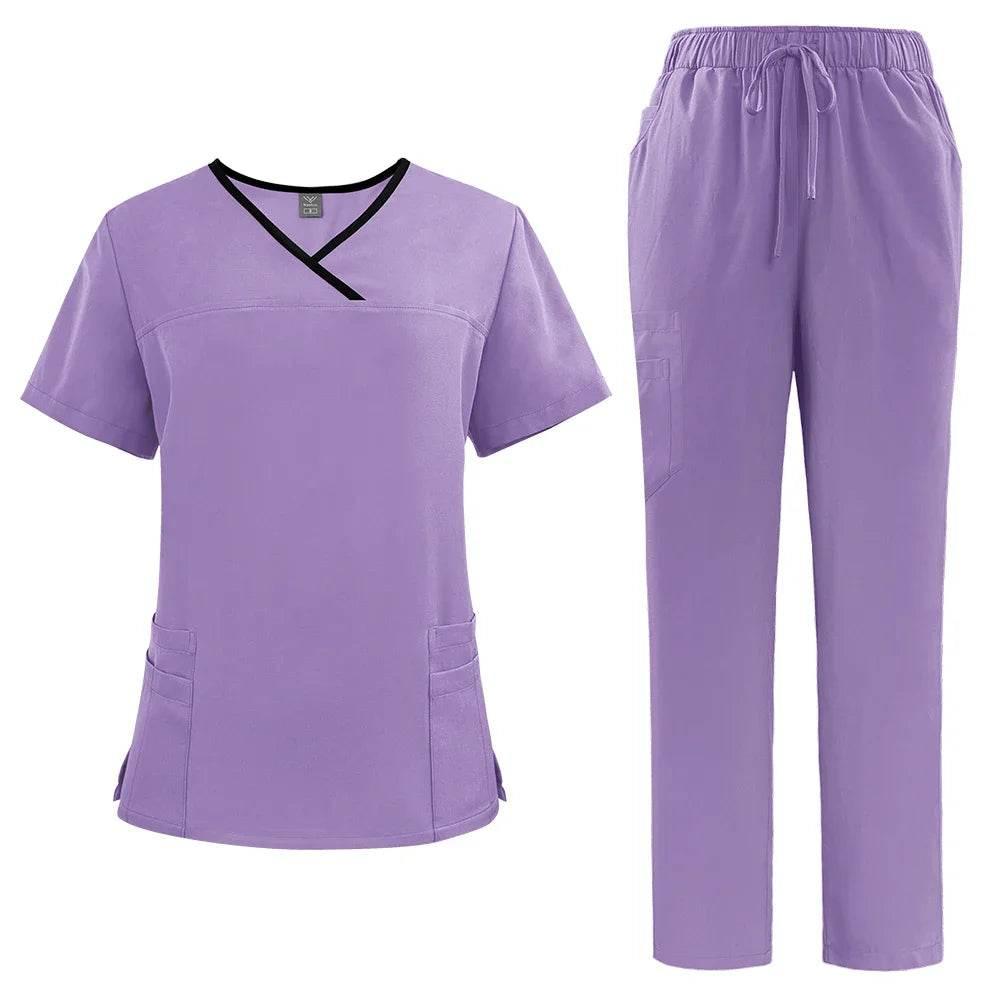 Solid Color Breathable Nursing Scrubs Women Uniforms - Empire P.E