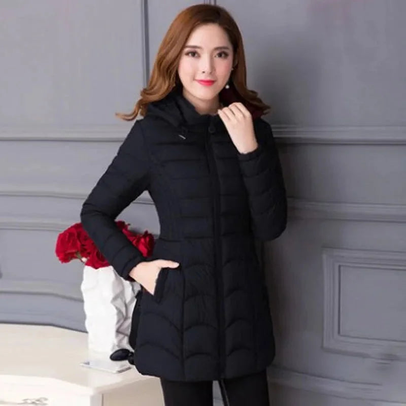 Women's 2024 Slim Down Cotton Hooded Jacket - Empire P.E