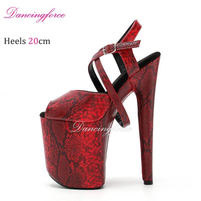 20CM/8inches Snake Print Stripper Pole Dance Shoes - Empire P.E