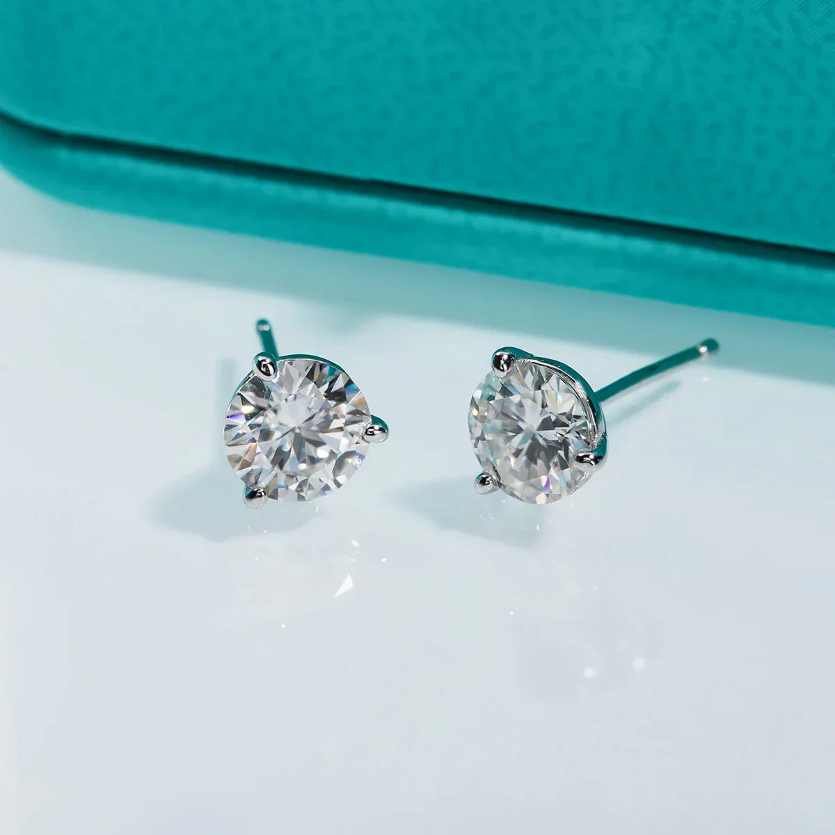 2cttw D Color Moissanite Diamond Stud Earrings 925 Sterling Silver - Empire P.E