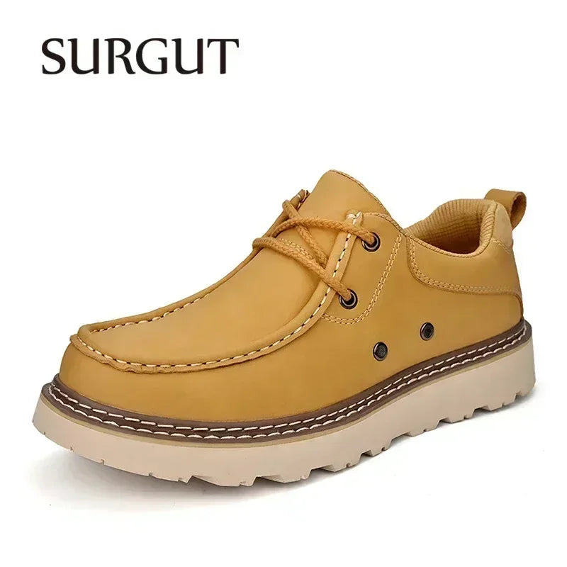 Men Retro Casual Leather Flats 2025