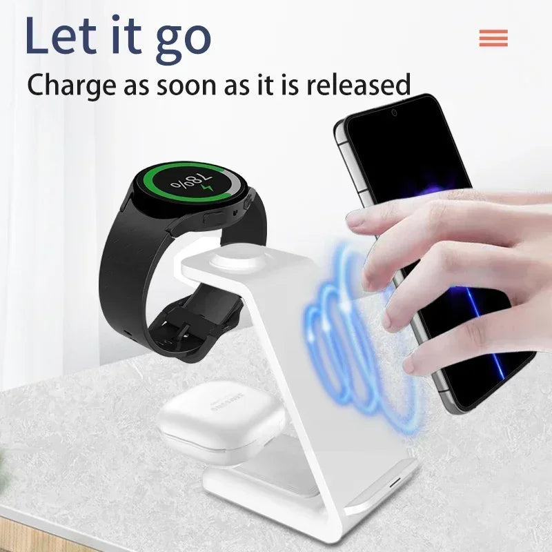 30W 3 in 1 Wireless Charger Stand