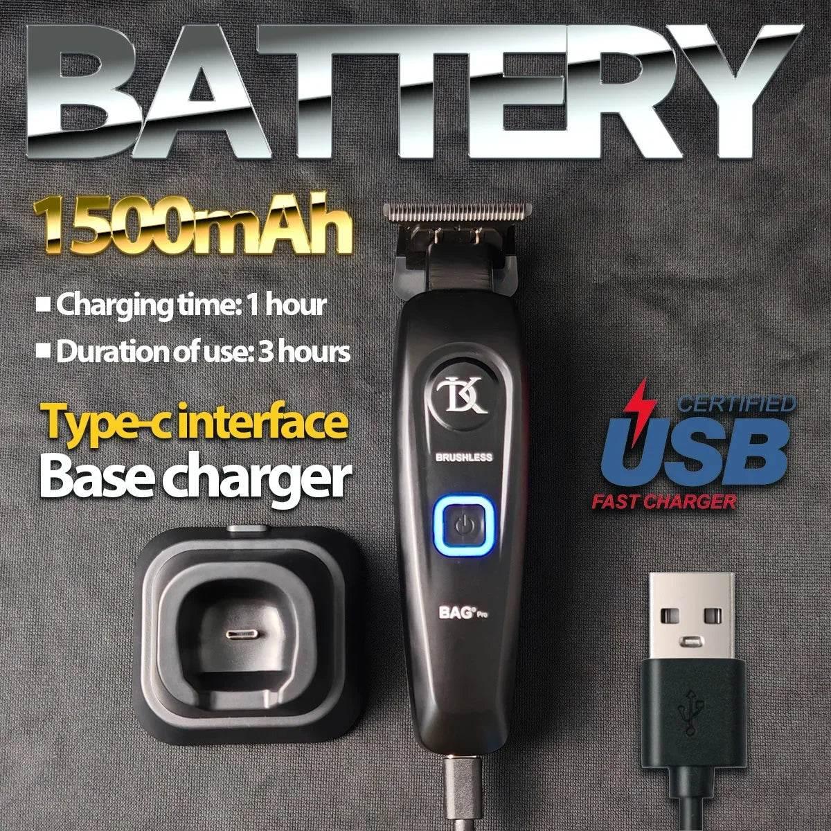 New Professional BRDCLIP BRD106 078 Hair Clipper 7500RPM 7200RPM Hair Salon Trimmer DLC Blade with Charging Base Barber for Men - Empire P.E