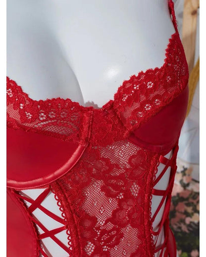 Toucheart Sexy Sexy Pajamas Fishnet PU Leather - Empire P.E