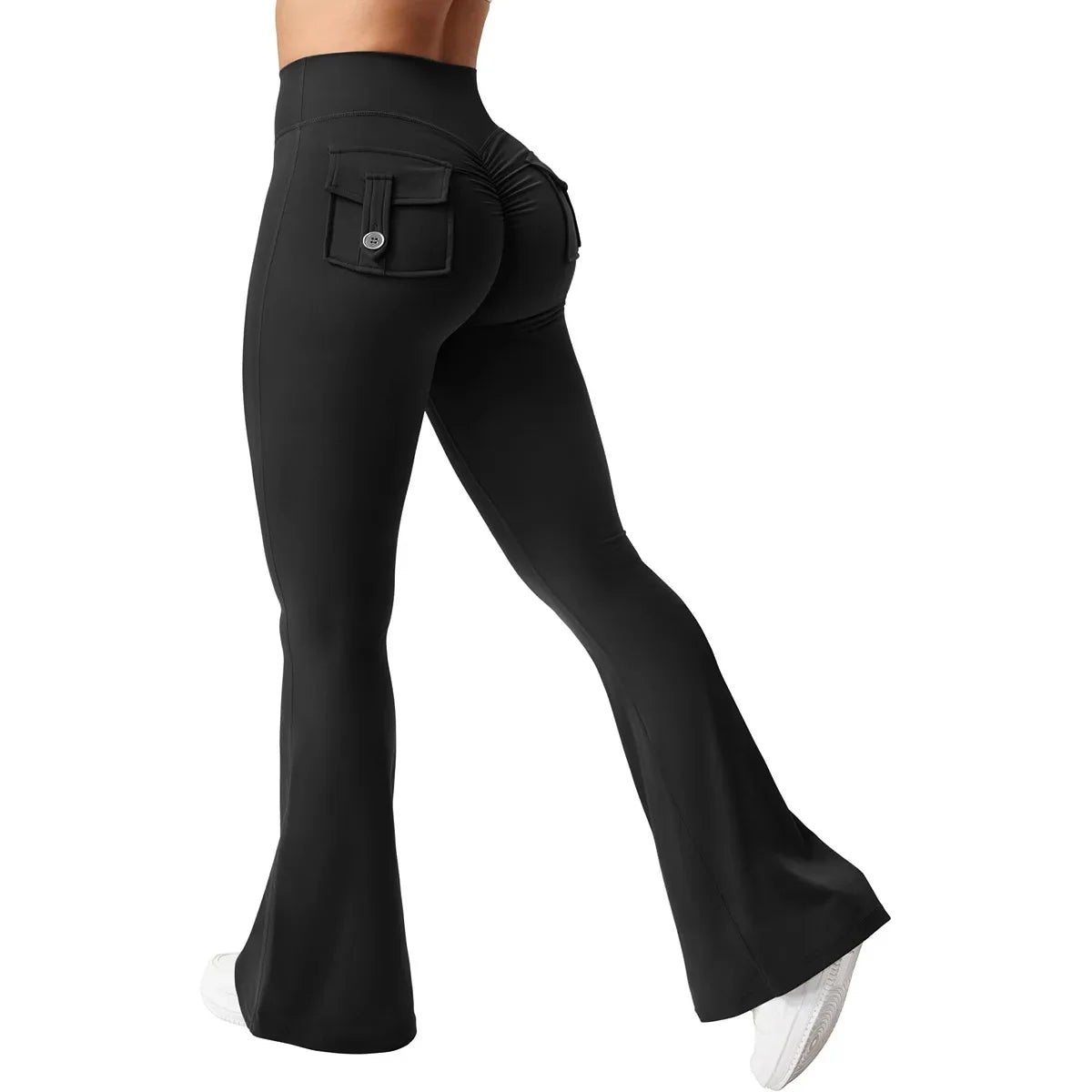 Fitness Yoga Leggings for Women Pocket Scrunched Gym Leggings High Waist Butt Liftting Tights Sexy Booty Shorts Bell-bottoms - Empire P.E