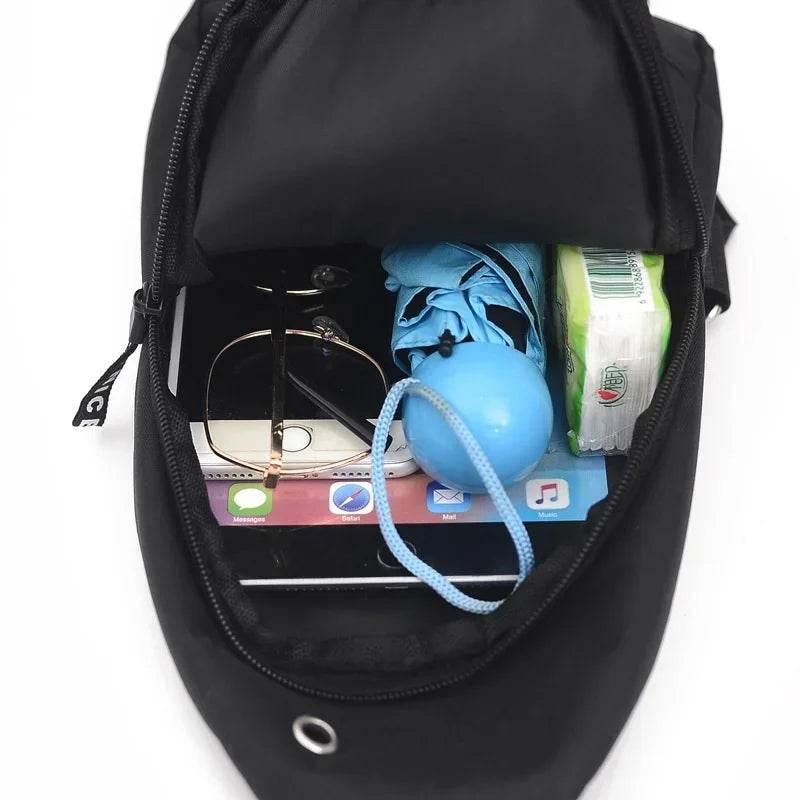 Durable & Spacious Men's Sling Backpack - Multifunctional Travel & Sport Bag with Phone Charging Port & Earphone Hole - Empire P.E