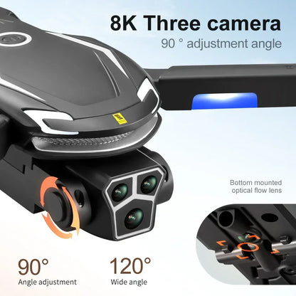 V888 Brushless Drone 8K Professional HD Triple Camera - Empire P.E