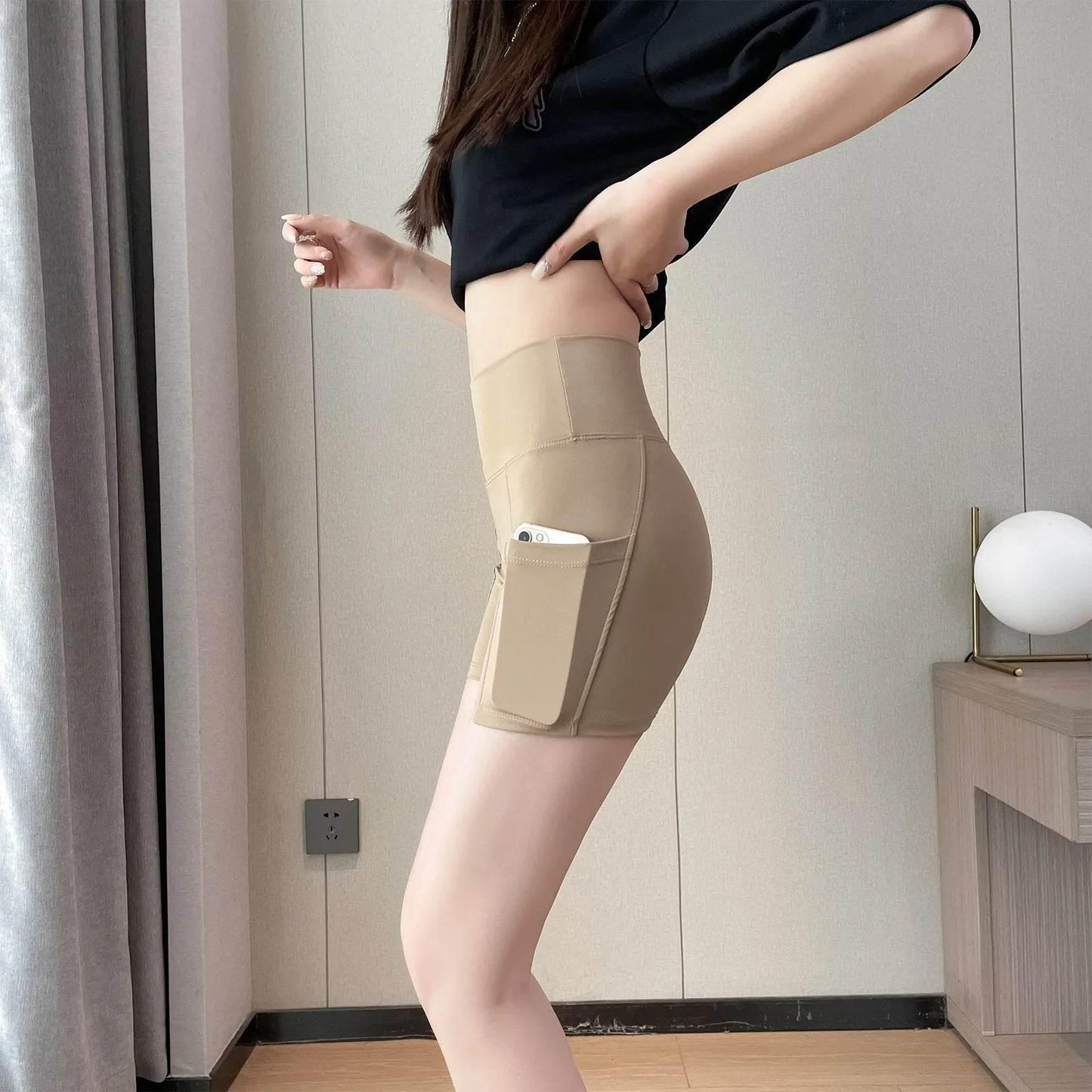 Women Sports Short Yoga Shorts High Waist Breathable Soft Fitness Tight Women Yoga Legging Shorts Cycling Athletic Gym Shorts - Empire P.E