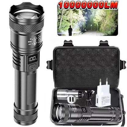 Super Bright Flashlight USB Rechargeable LED Long Range Tactical Torch