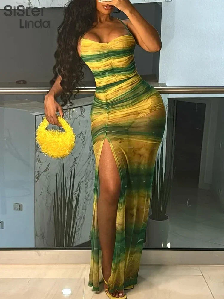 Women's Vintage Contrast Long Dress