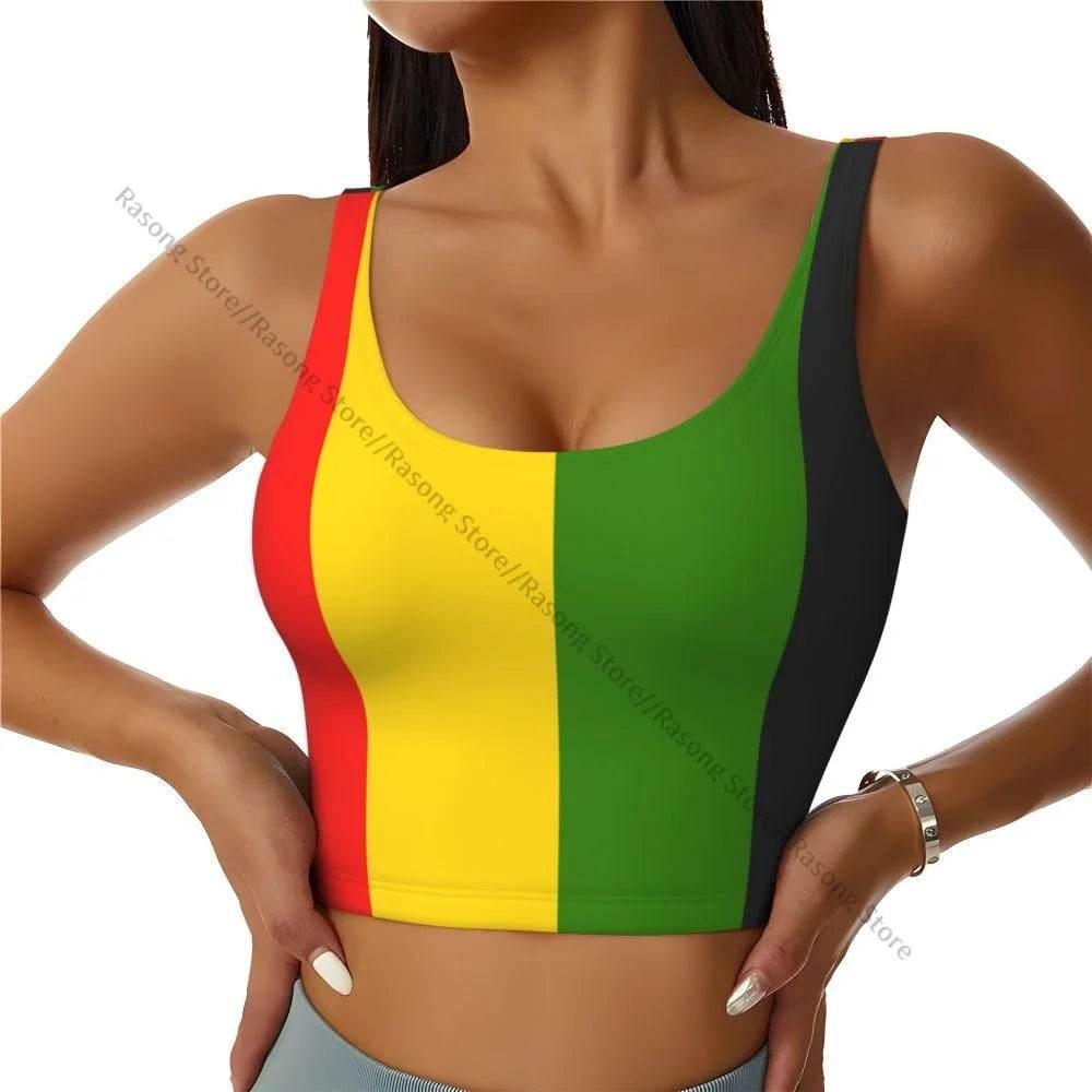 Sports Bra Women Running Yoga Clothes Vest Jamaica Kingdom Flag Gathering Fitness Vest - Empire P.E