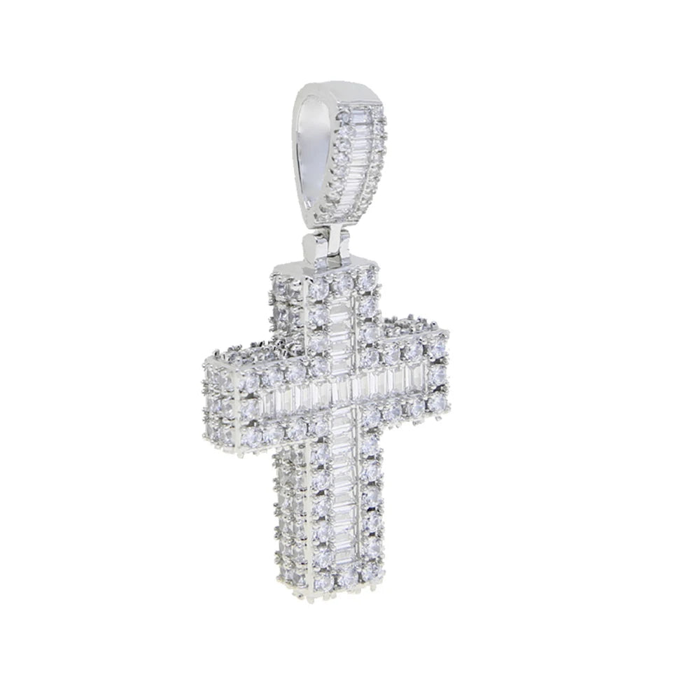 Iced Out Cross Pendant Necklace