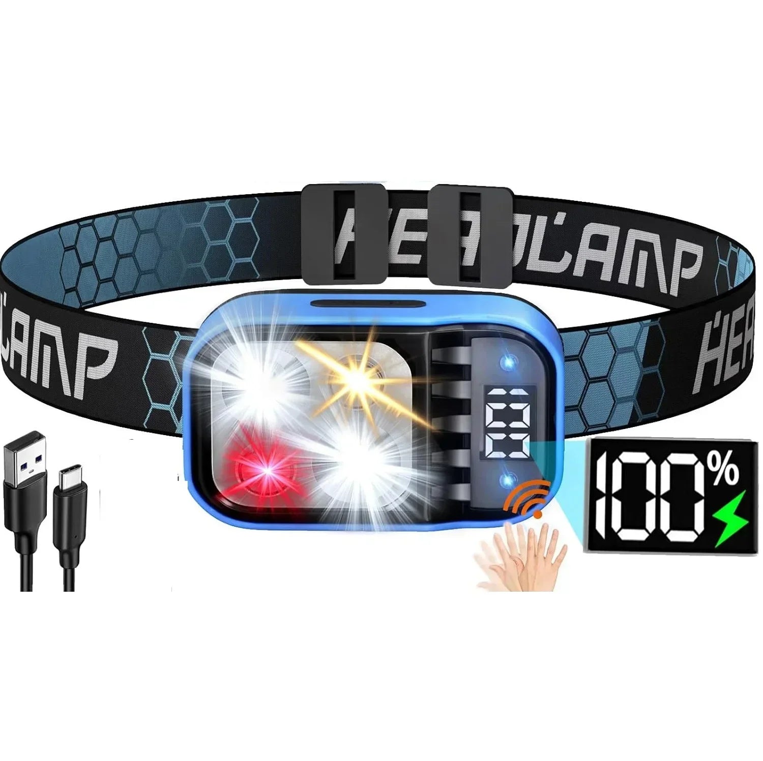Rechargeable Headlamp Flashlight Bright LED Waterproof - Empire P.E