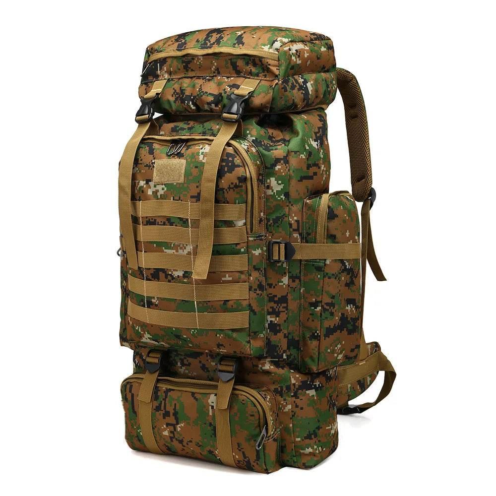 80L Waterproof Molle Camo Tactical Backpack Military Army Hiking Camping Backpack Travel Rucksack Outdoor Sports Climbing Bag - Empire P.E