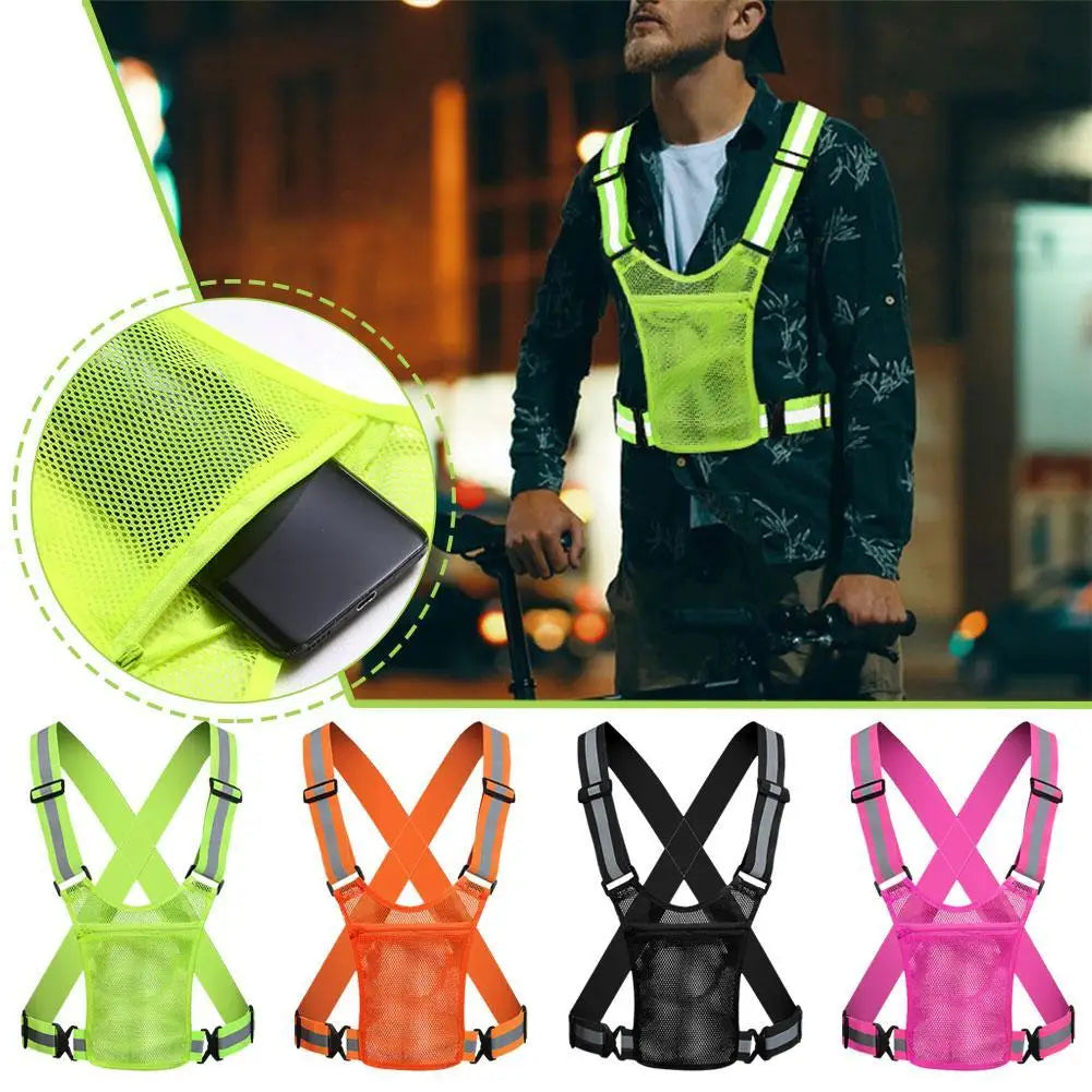 Cycling Reflective Vest High Visibility Safe Jacket For Night